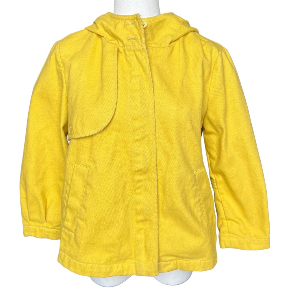 GAP Womens XS Yellow BabyDoll Hooded Jacket Cropped Lightweight Retro RN54023